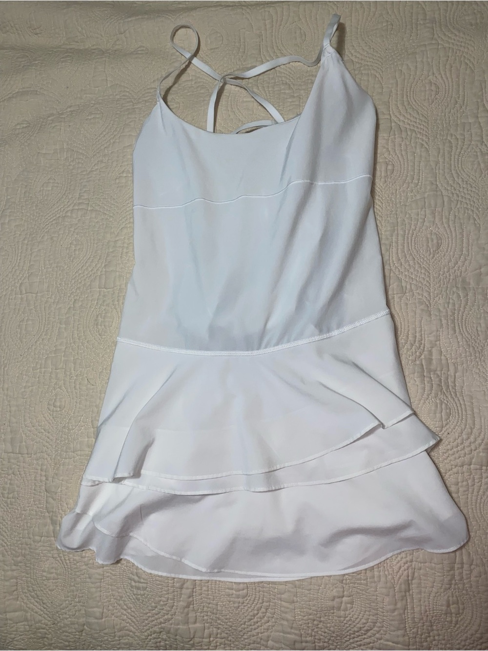Offline White Asymmetrical Layered Dress